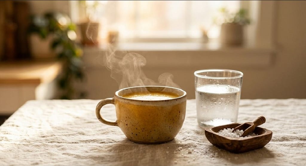 Beating the keto flu with broth, water and salt for electrolytes