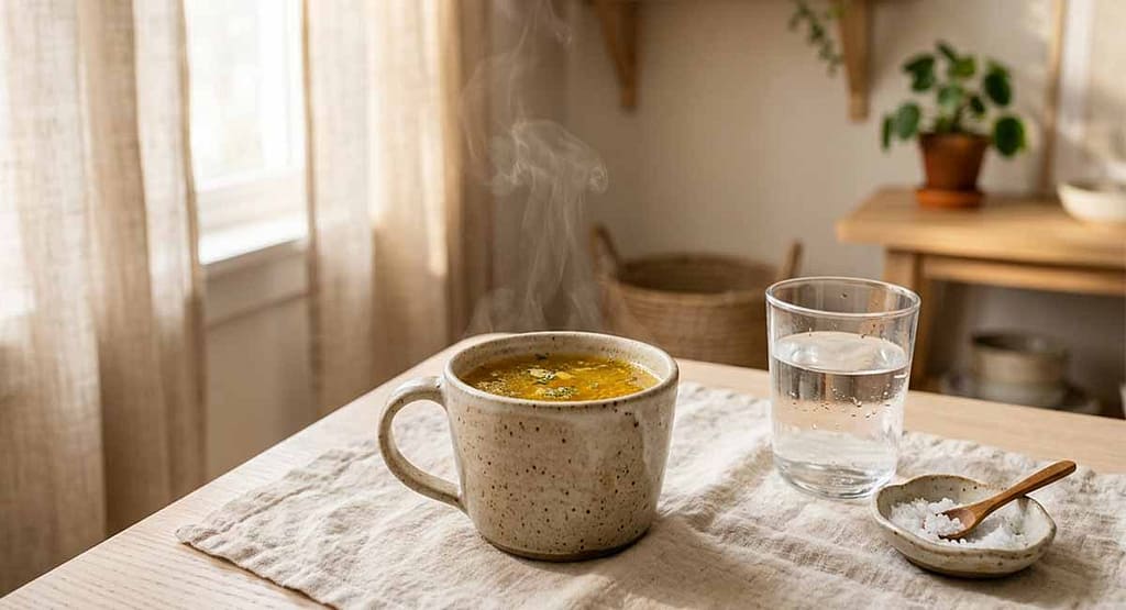 How to start keto - Beating the keto flu with broth, water and salt for electrolytes